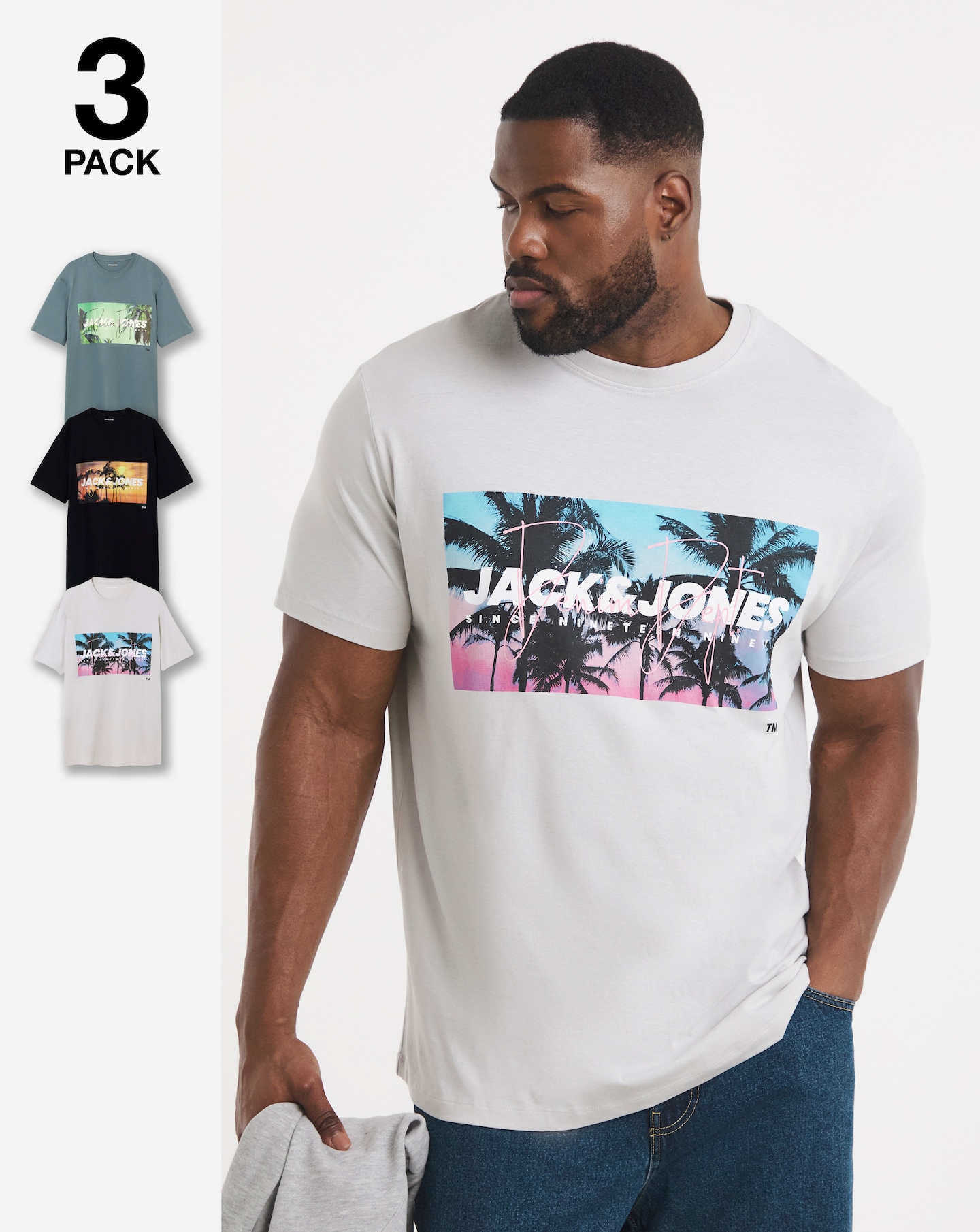 New In - Jack & Jones Indiana T-Shirt 3 Pack