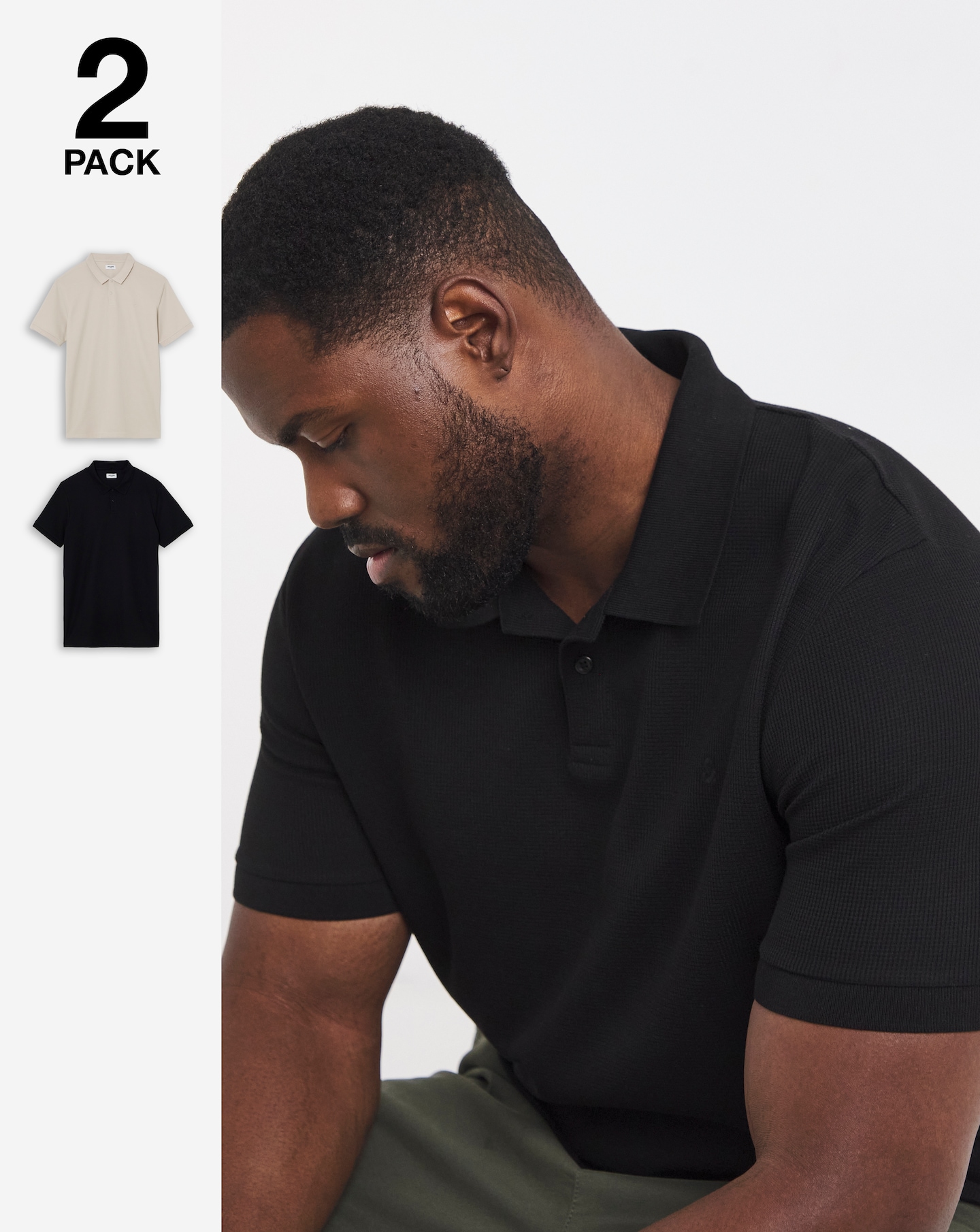 Jack & Jones Austin Waffle Polo 2 Pack