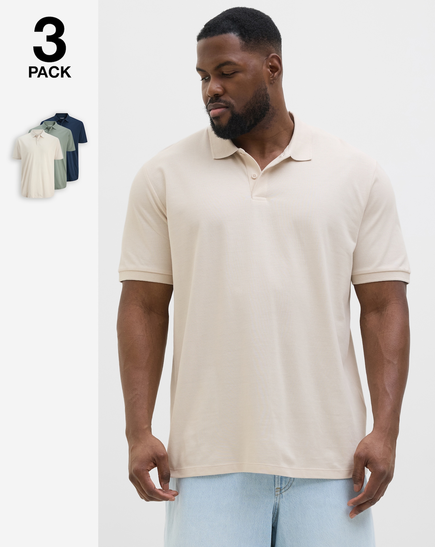 New In - Jack & Jones Kane Polo 3 Pack - Multi