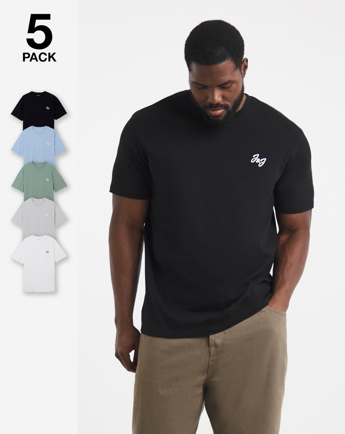 Jack & Jones Joseph 5 Pack T-Shirt