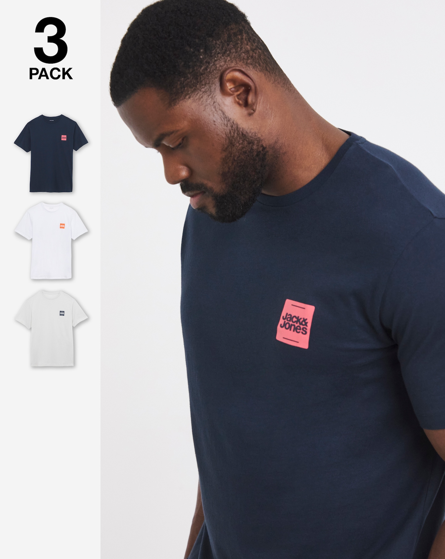 Jack & Jones Brandy 3 Pack T-Shirt
