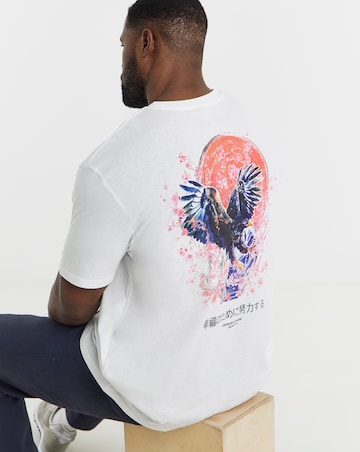 Jack & Jones Back Graphic Eagle Tee - White