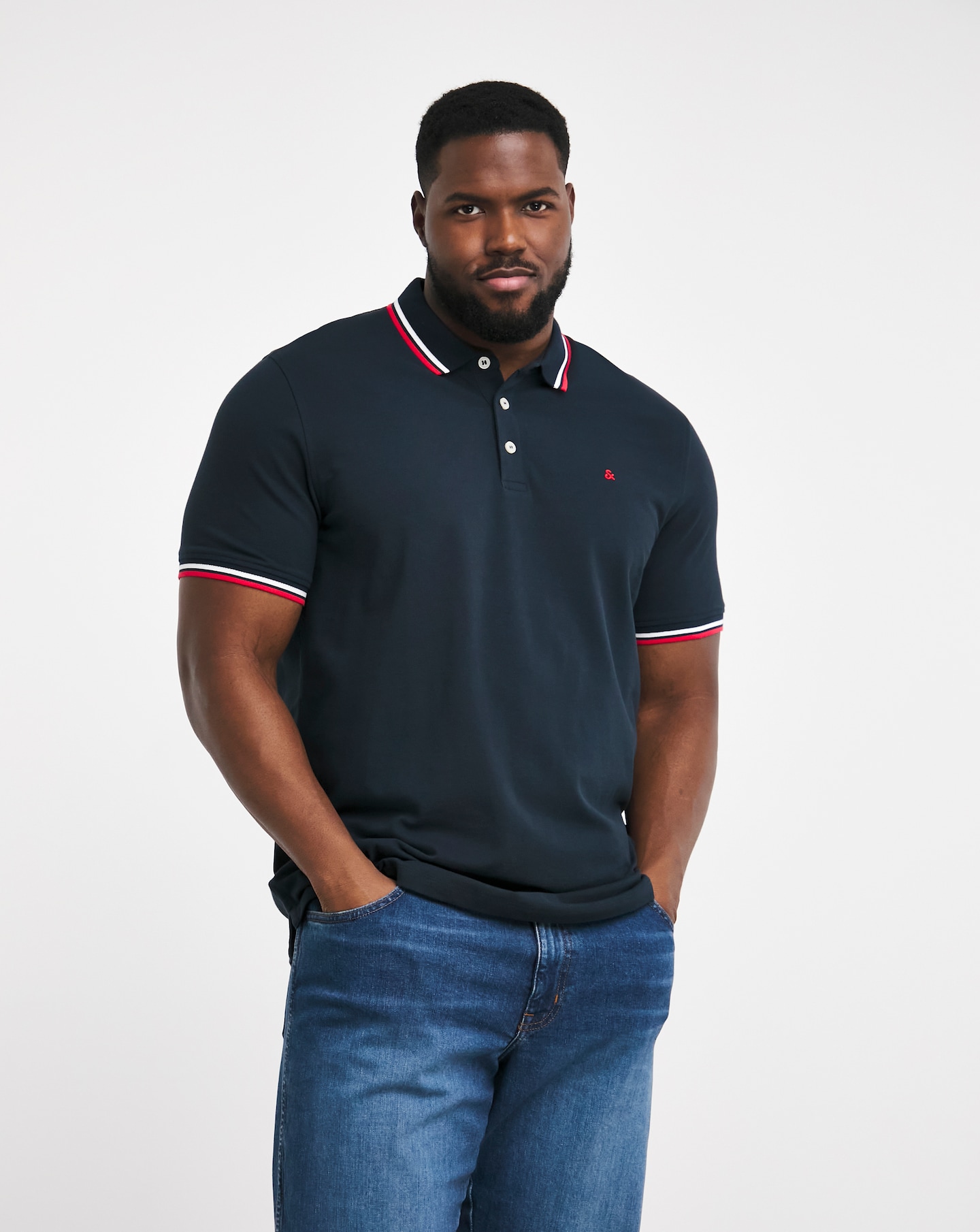 Jack & Jones Paulos Tipped Polo - Navy
