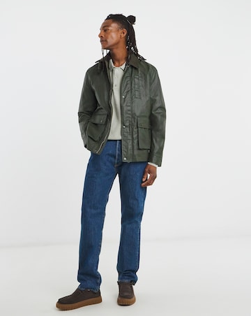 Khaki Cord Collar Wax Jacket