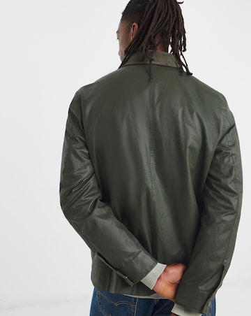 Khaki Cord Collar Wax Jacket