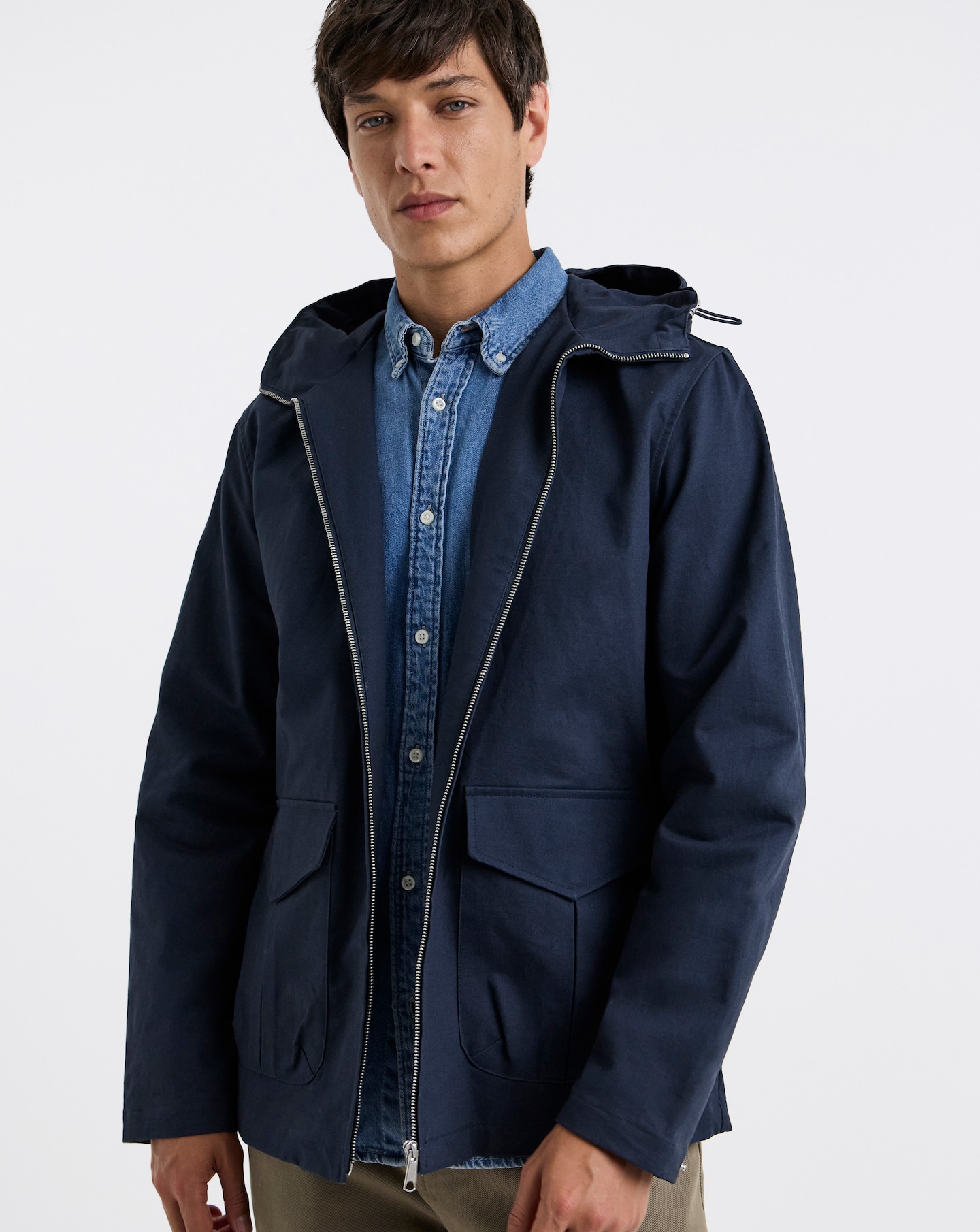 Cotton Peached Hooded Jacket