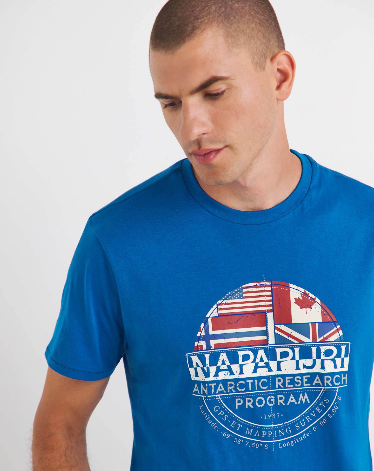 Napapijri Turin Flag Logo T-Shirt - Blue