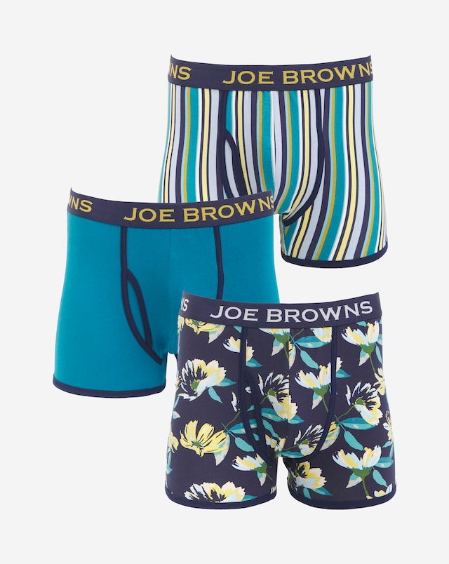 Joe Browns 3 Pack Boxer Shorts - Navy Multi