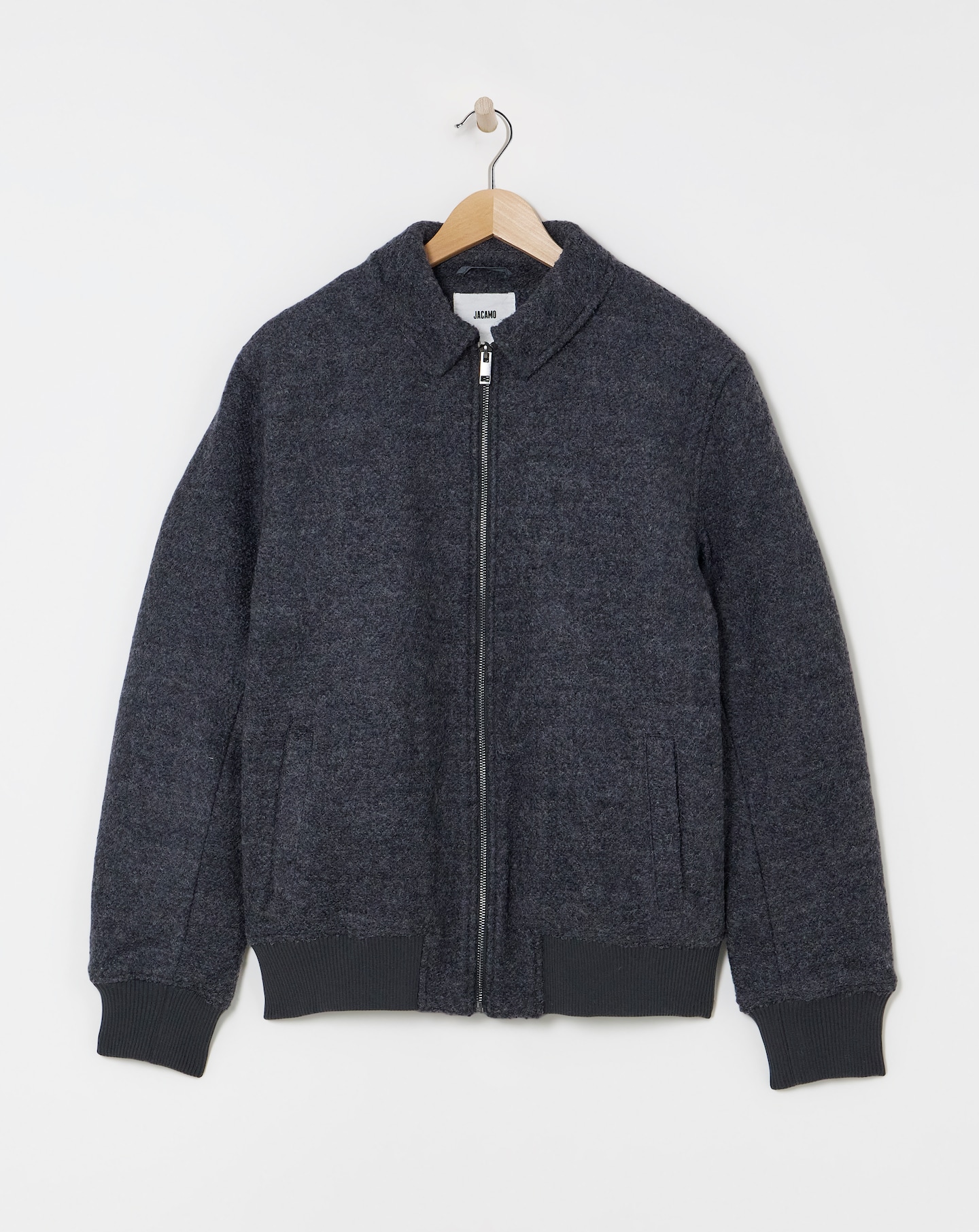 Wool Boucle Varsity Bomber