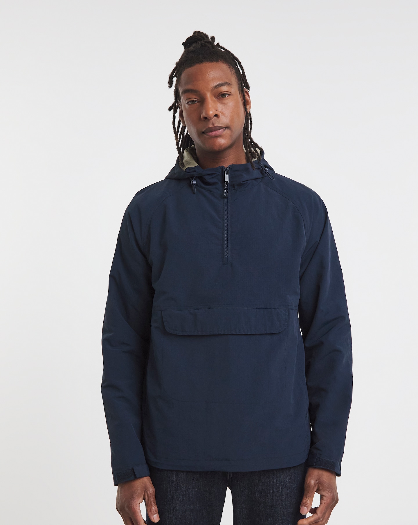 Navy Overhead Zip Jacket