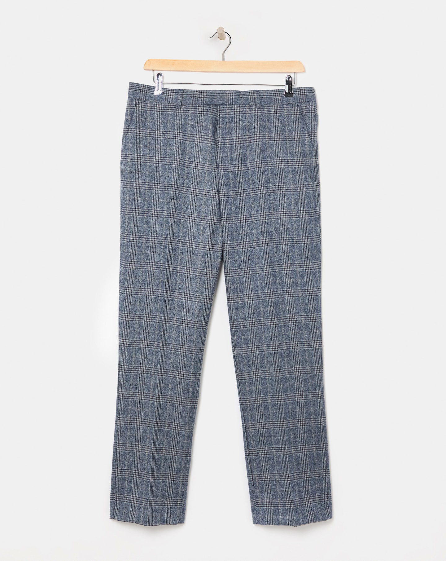 Blue Check Regular Fit Suit Trouser