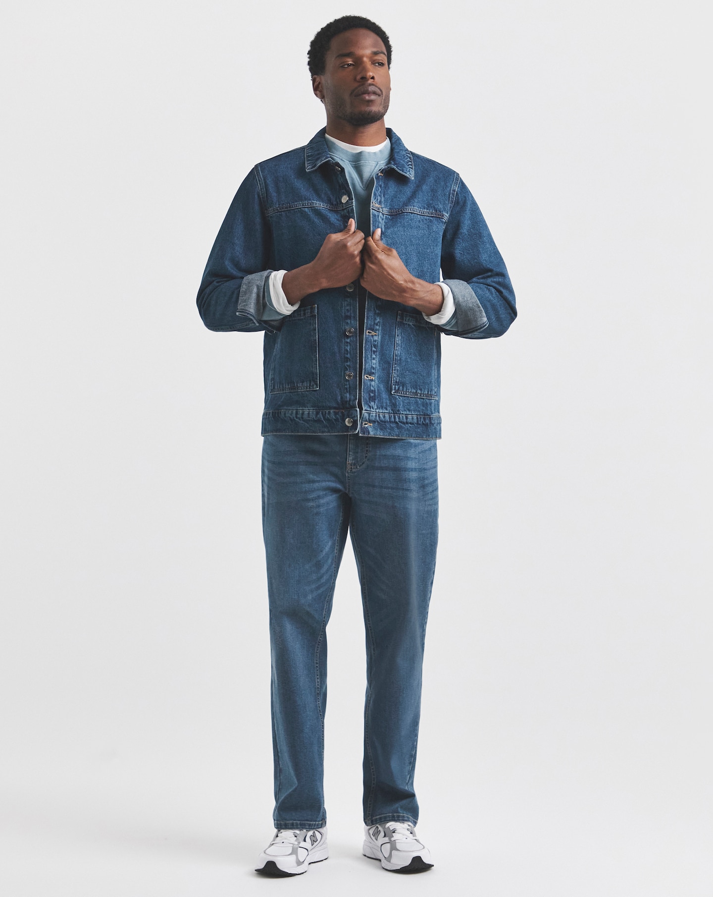 Union Straight Stretch Jeans Mid Wash