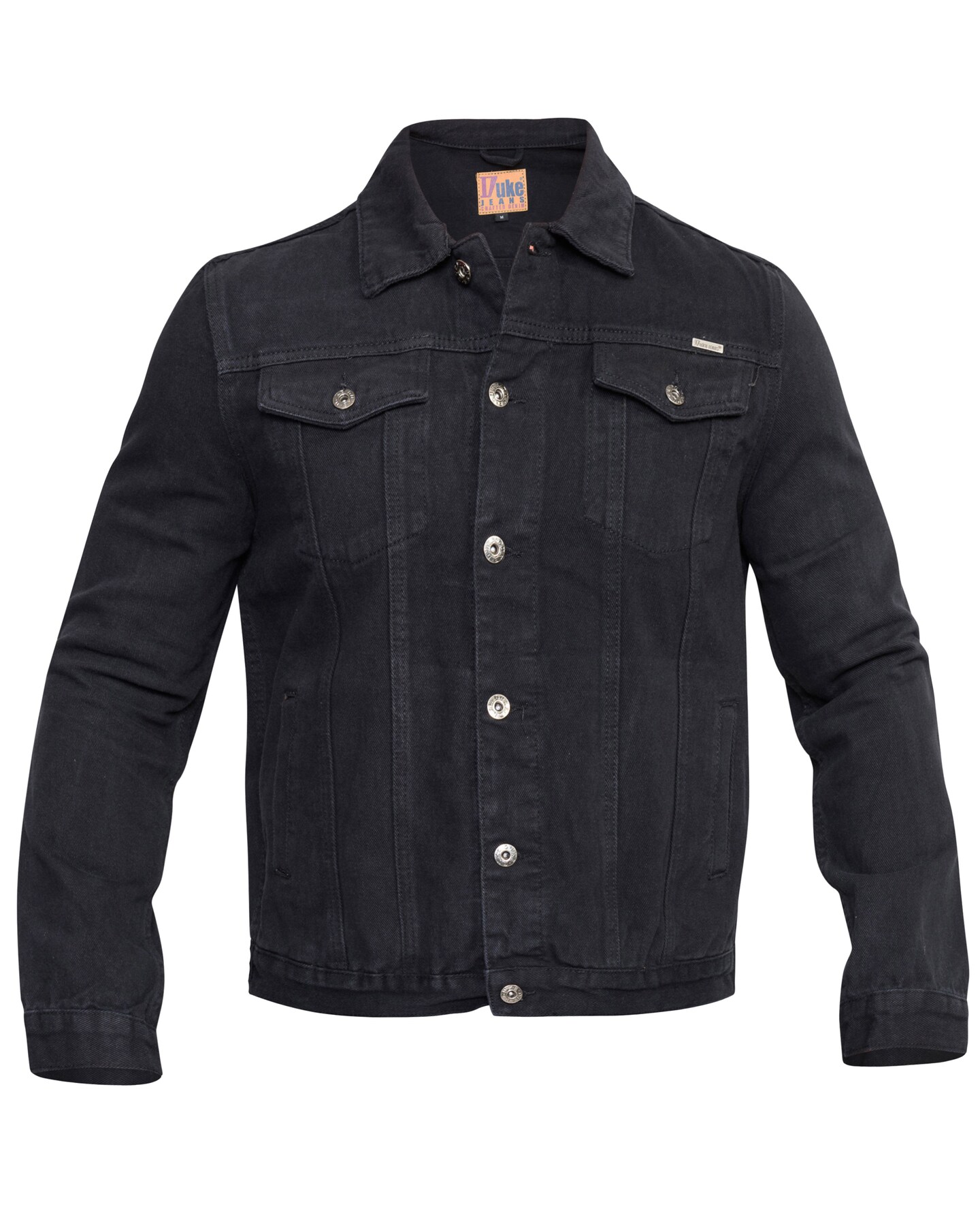 D555 Big & Tall Duke Trucker Style Western Denim Jacket - Black
