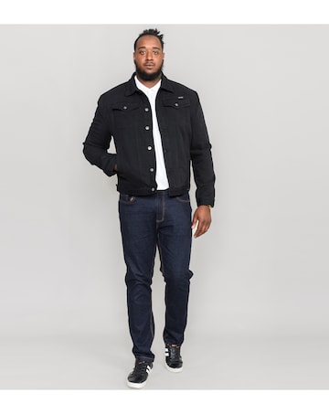D555 Big & Tall Duke Trucker Style Western Denim Jacket - Black