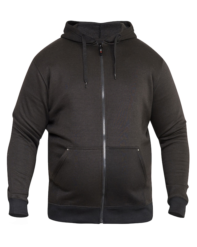 D555 Big & Tall Cantor Heavy Weight Zip Through Hoodie - Black
