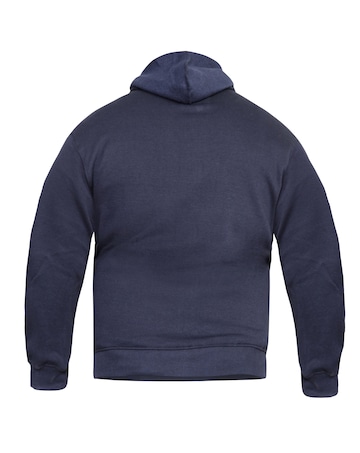 D555 Big & Tall Cantor Heavy Weight Zip Through Hoodie - Navy