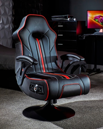 X Rocker Torque 2.1 Stereo Audio Gaming Chair with Vibration - Black / Red