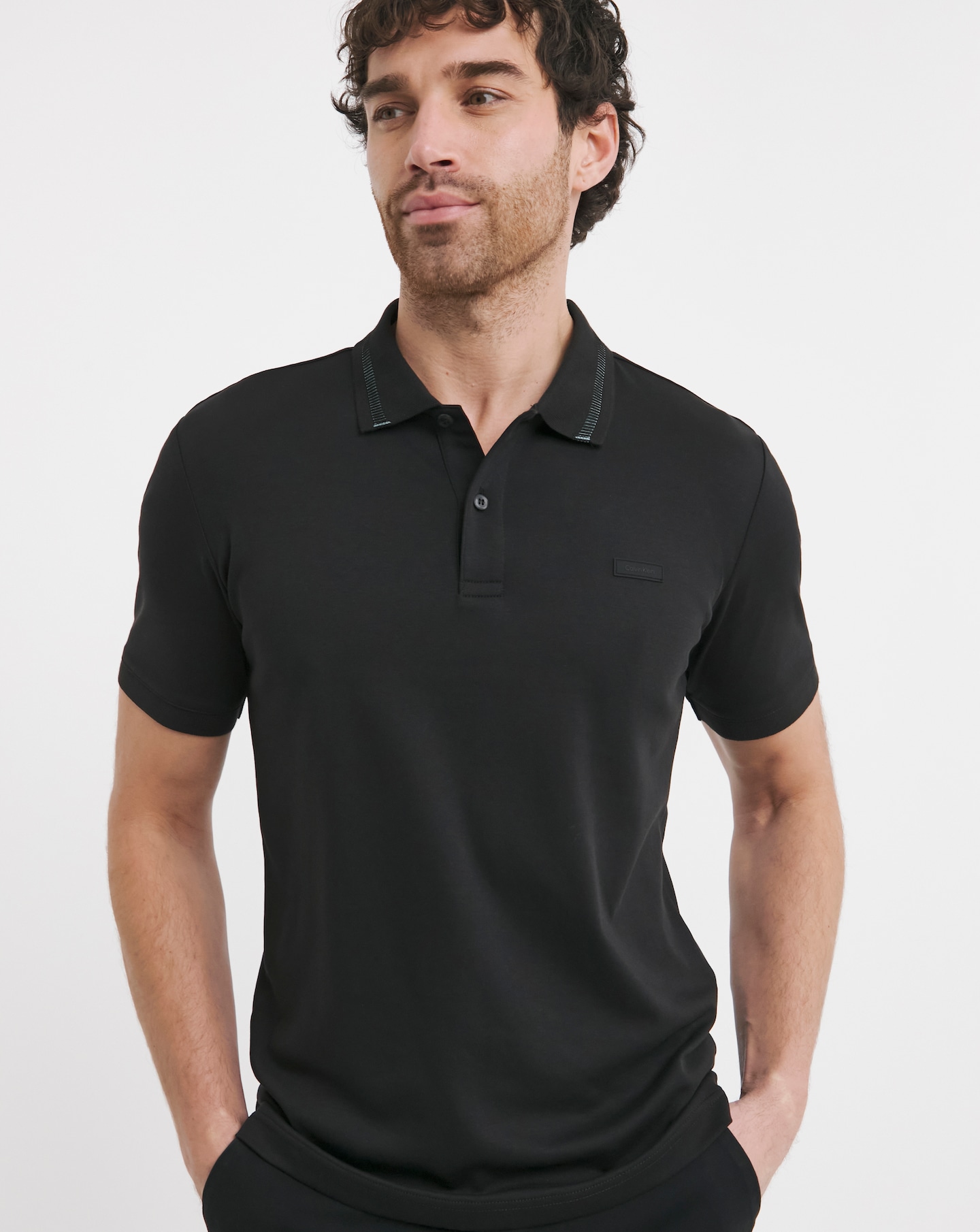 Cavin Klein Liquid Touch Zip Neck Polo