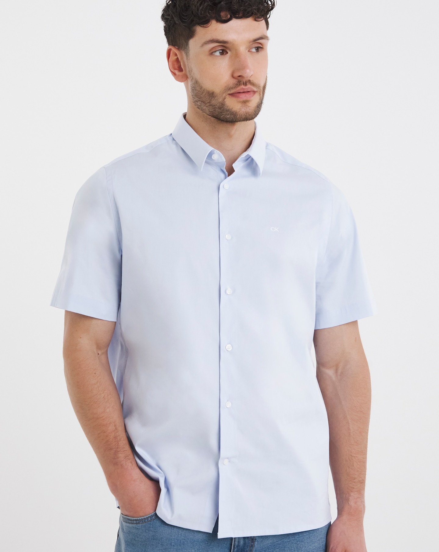 Calvin Klein Light Blue Stretch Shirt