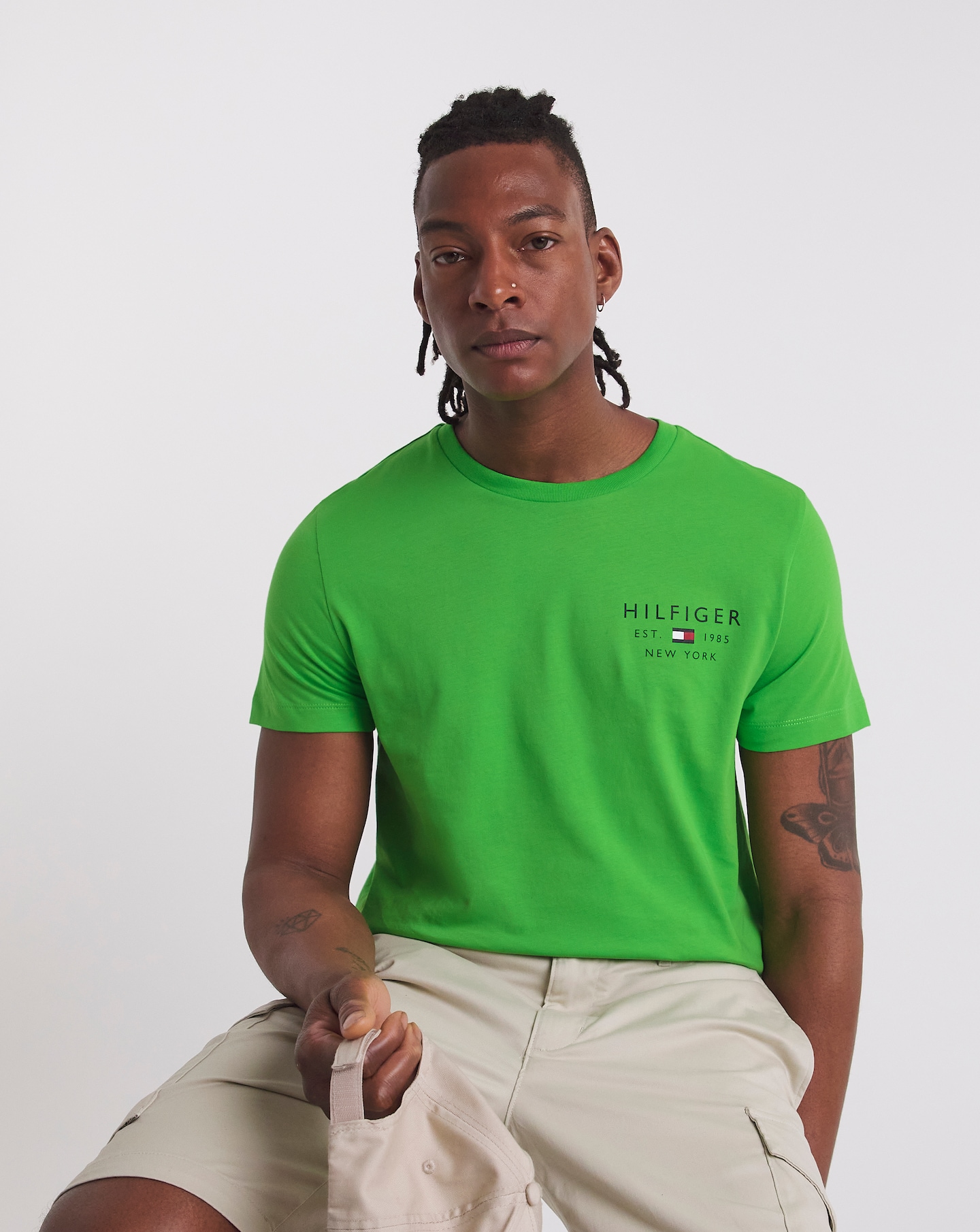 Mekanisk Repræsentere skyskraber Tommy Hilfiger Lime Small Logo T-Shirt | Jacamo