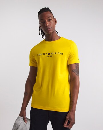 yellow and black tommy hilfiger shirt