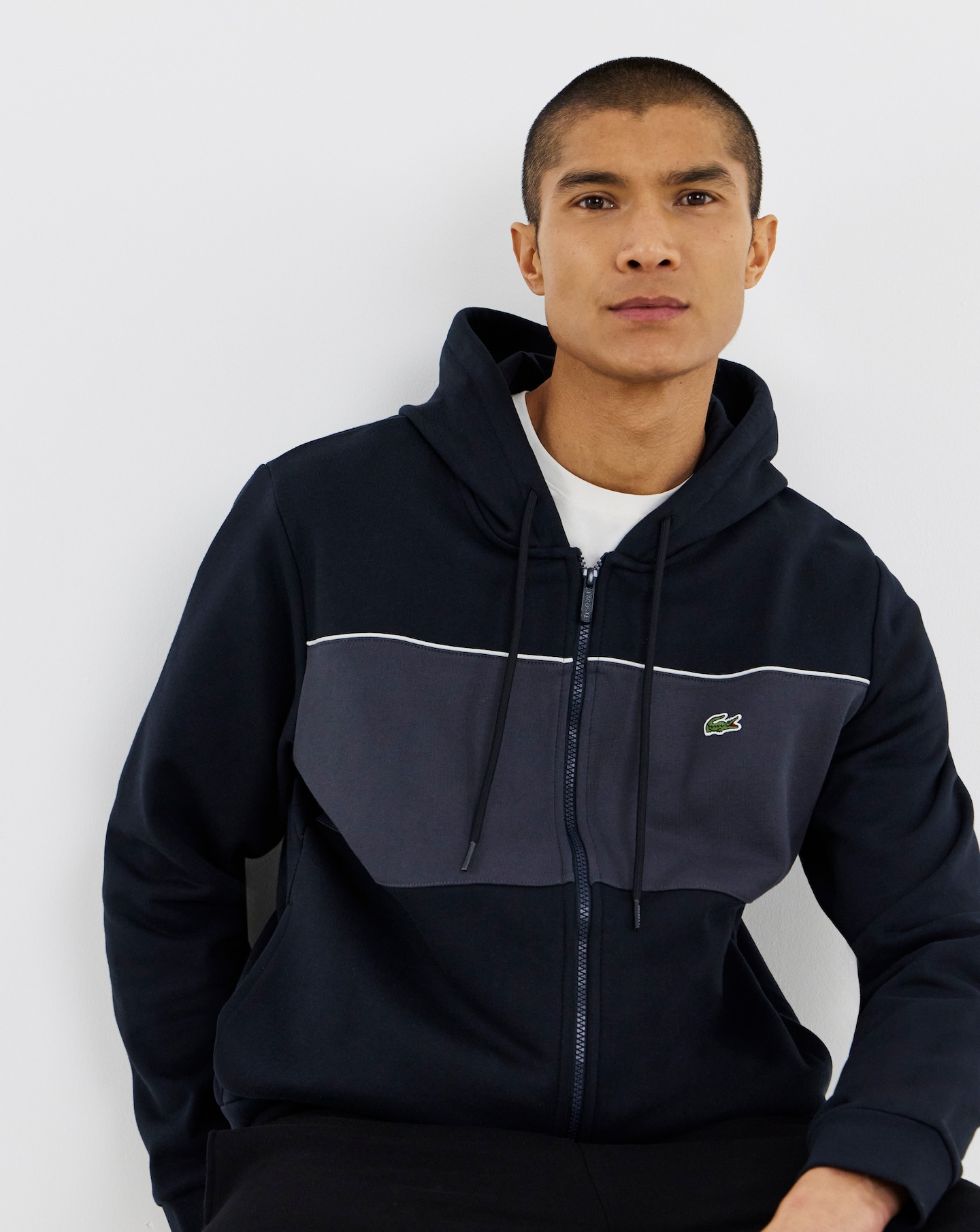 New In - Lacoste Colourblock Zip Hoodie