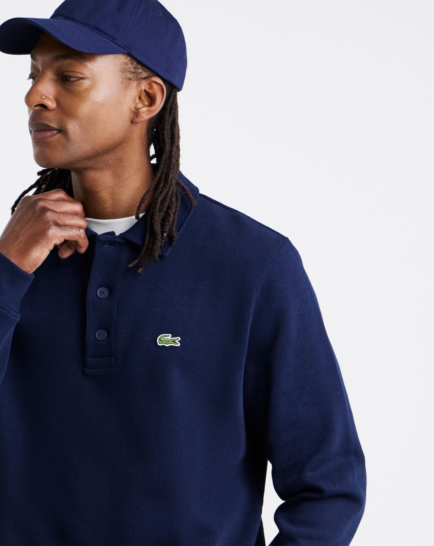 New In - Lacoste Button Collar Sweatshirt