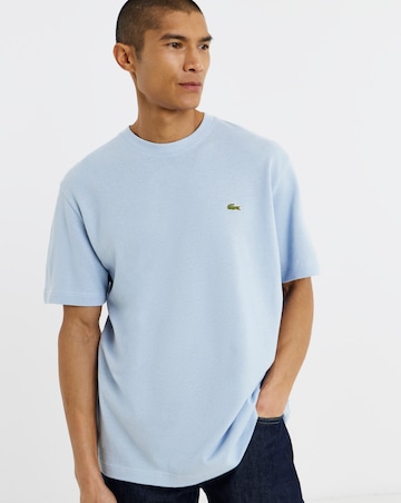 Lacoste Short Sleeve Linen Blend Pique T-Shirt - Light Blue