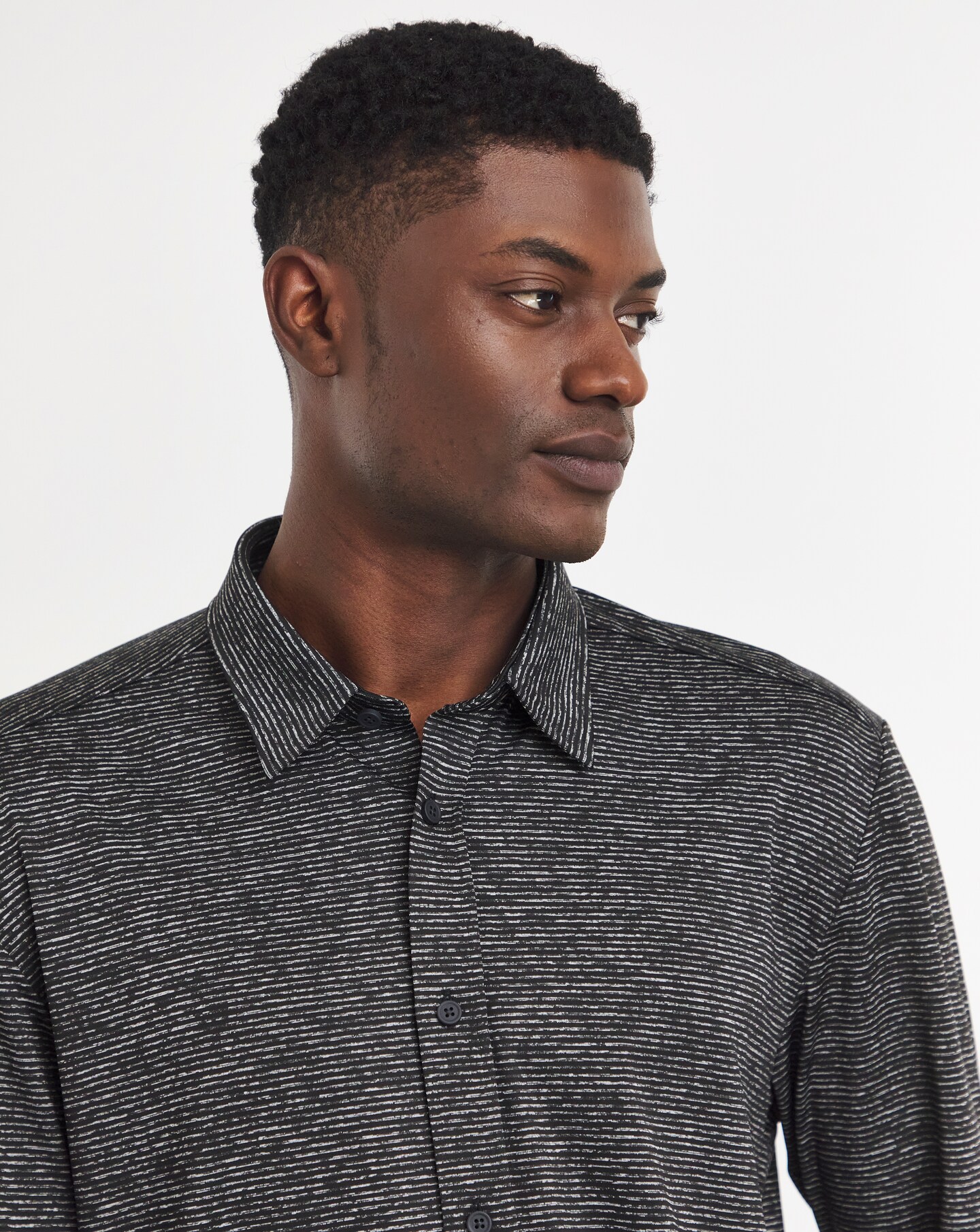 BOSS Stretch Black Marl Shirt Jacamo