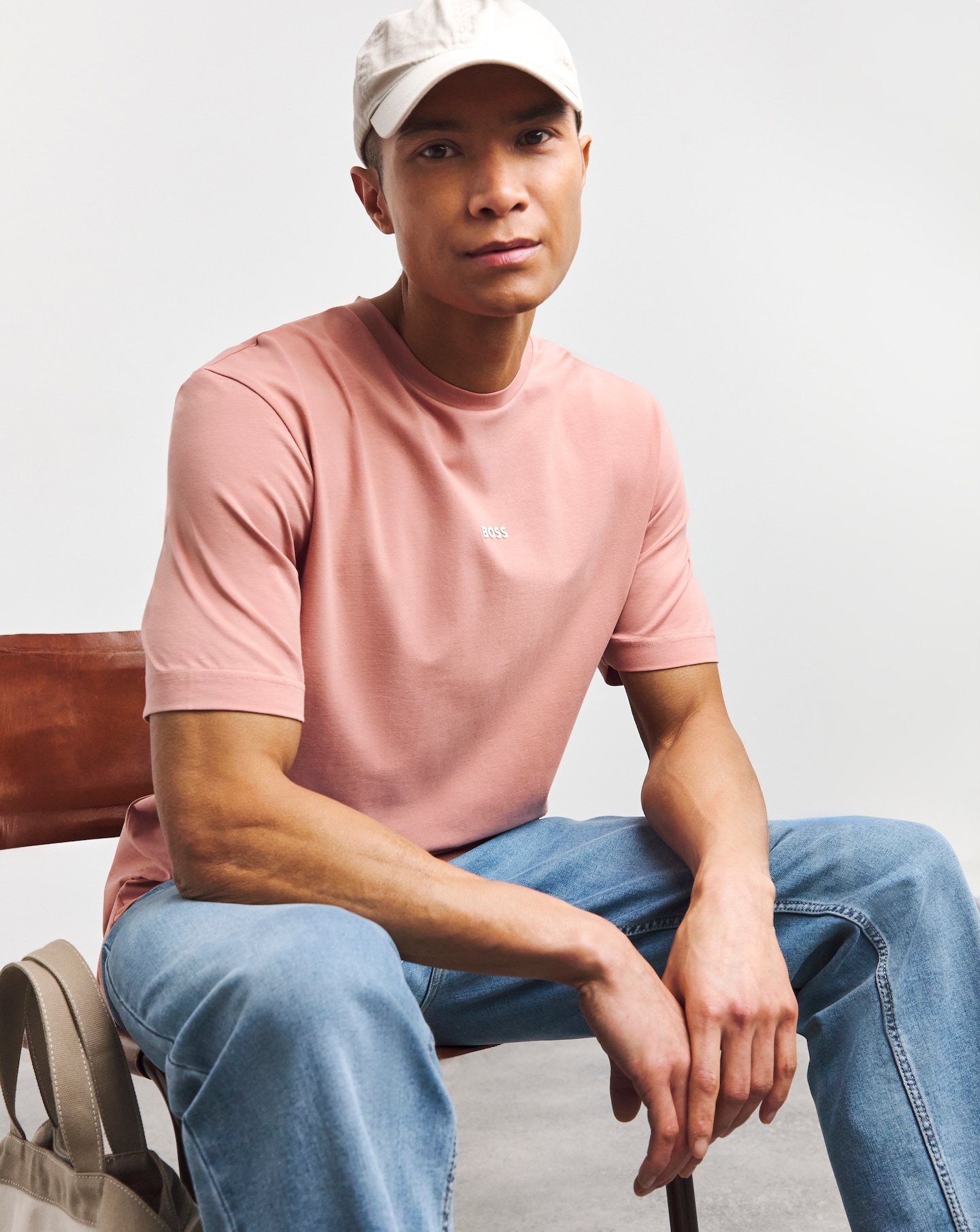 BOSS Pink Centre Logo T-Shirt