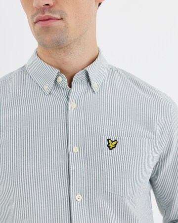 Lyle & Scott Stripe Oxford Shirt - Green/White