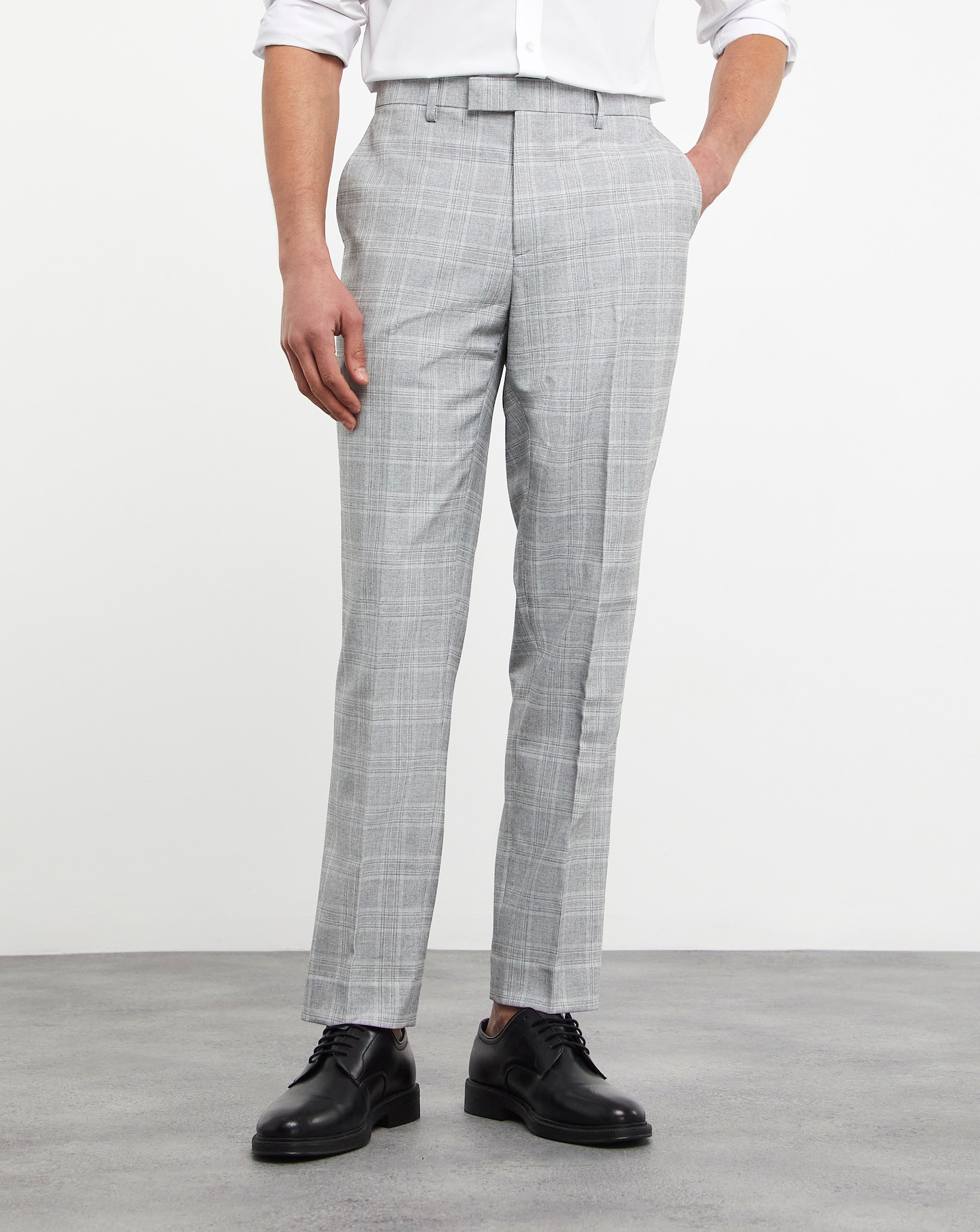 Jasper Light Grey Check Suit Trouser