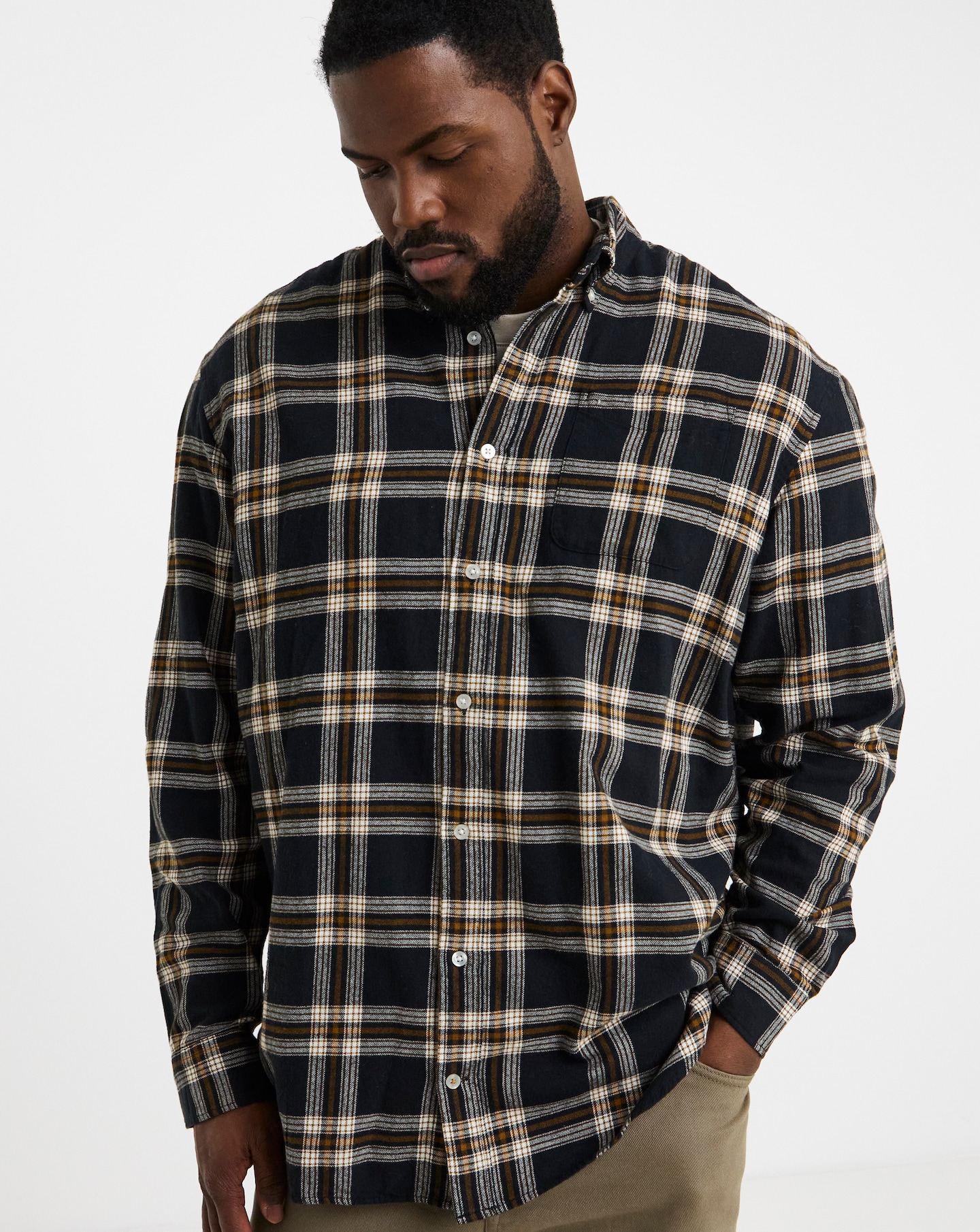 Jack & Jones Flannel Check Shirt - Black