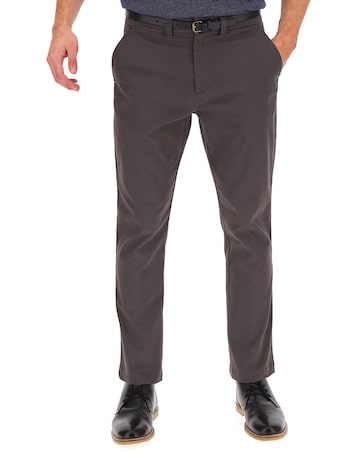 Charcoal Belted Chino Trouser 29in