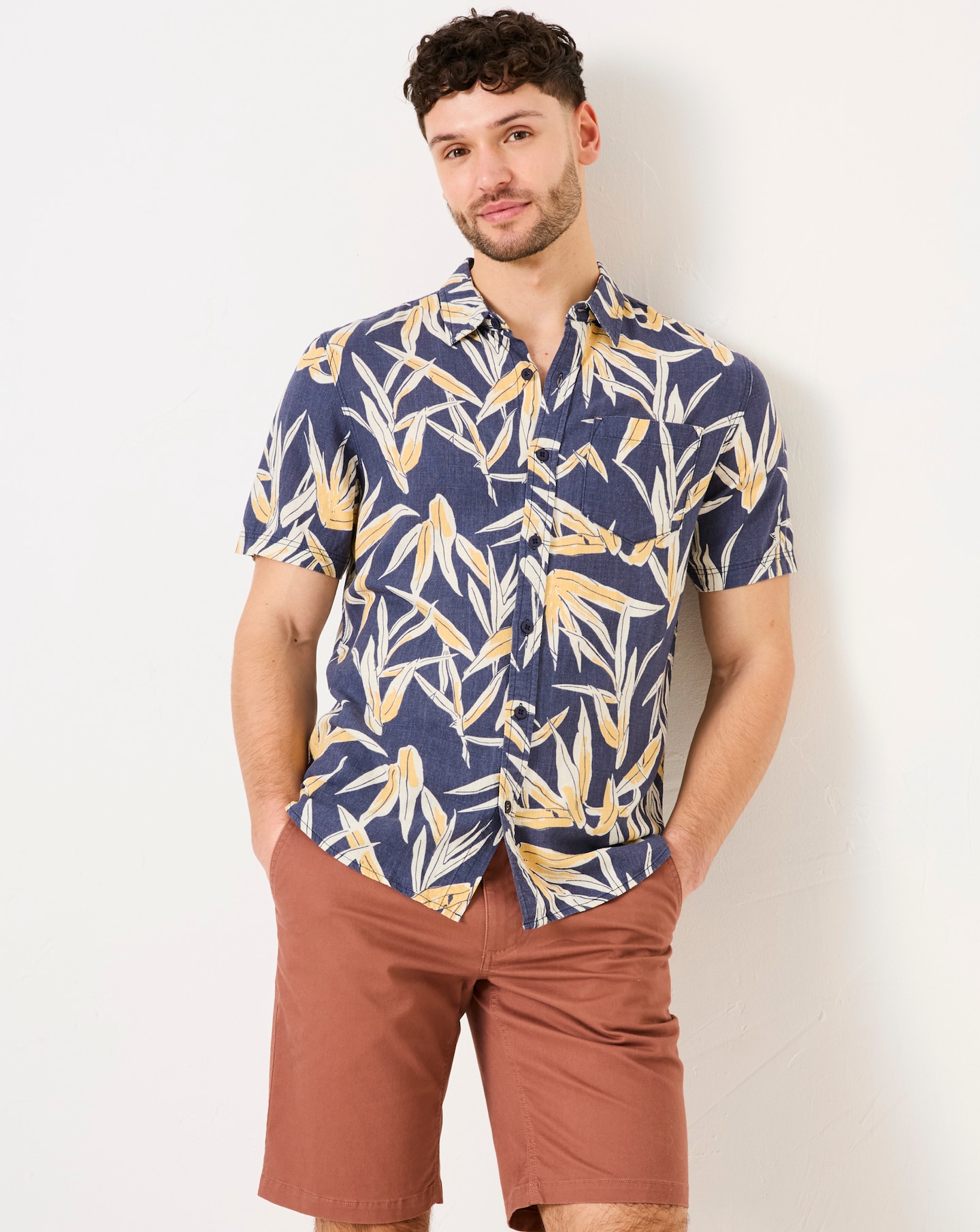 FatFace Palm Print Shirt - Black