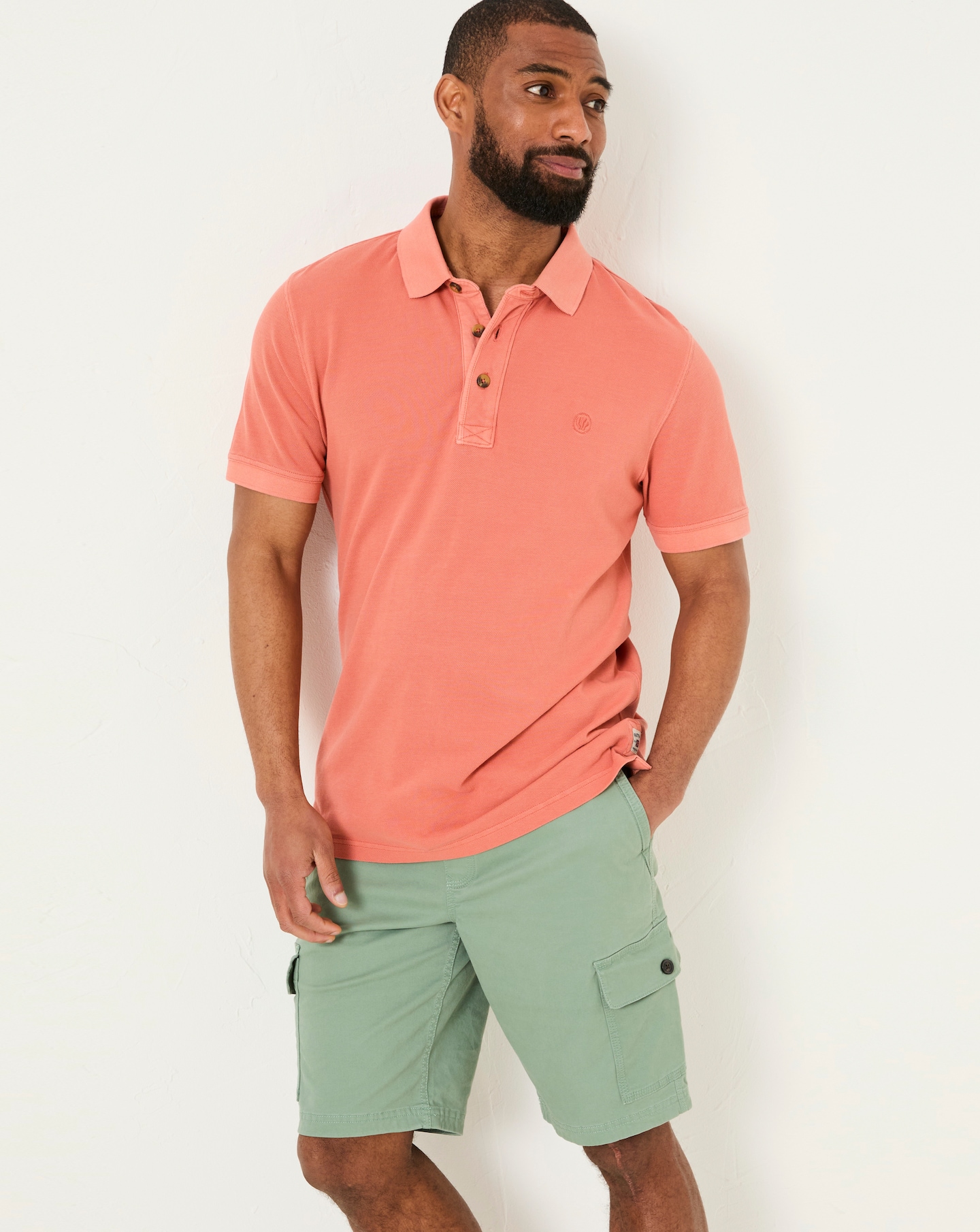 FatFace Easton Slub Polo - Orange