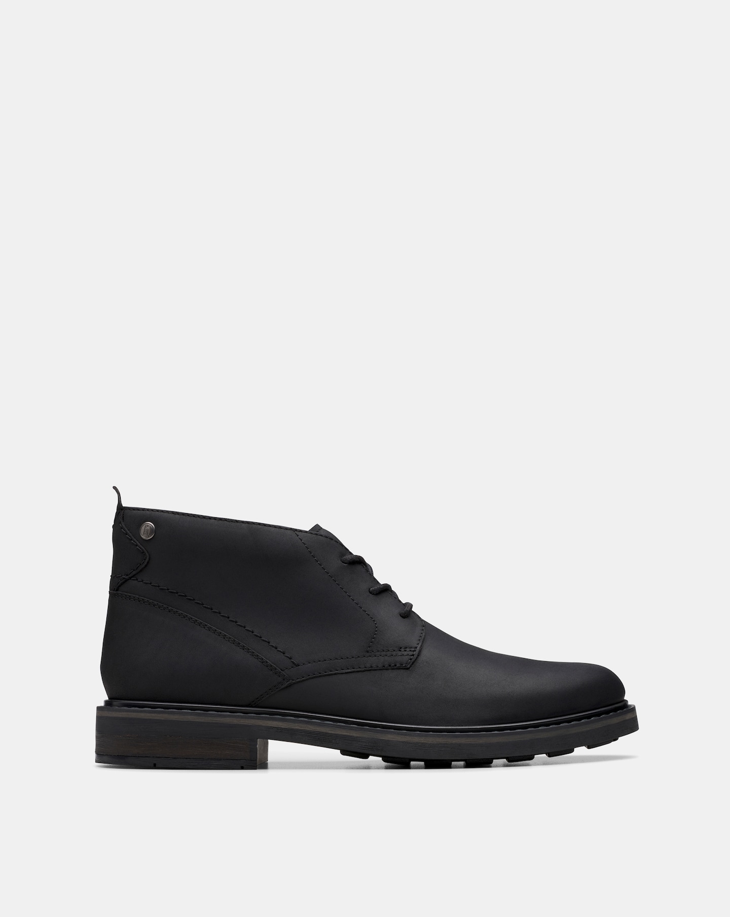 Clarks Newford Mid Boots - Black Leather