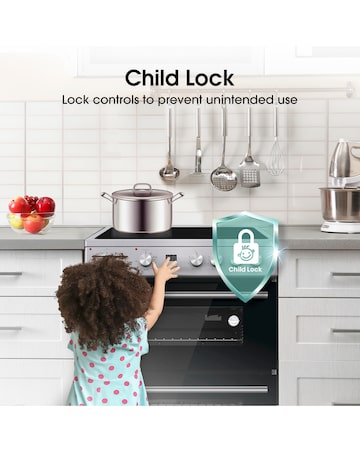 Hisense HDE3211BXUK 60cm Electric Cooker Ceramic Hob - Grey