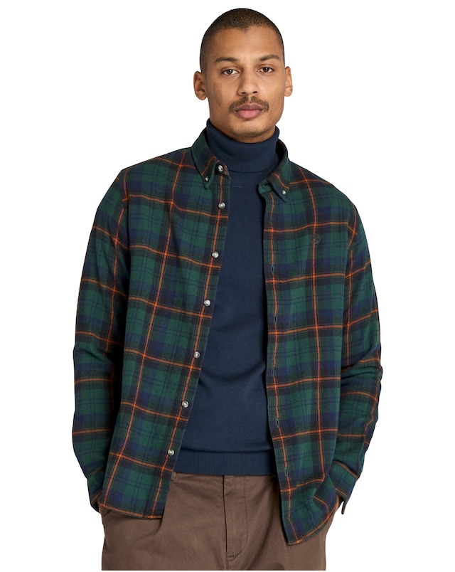 Timberland Mid-Weight Flannel Shirt - Green