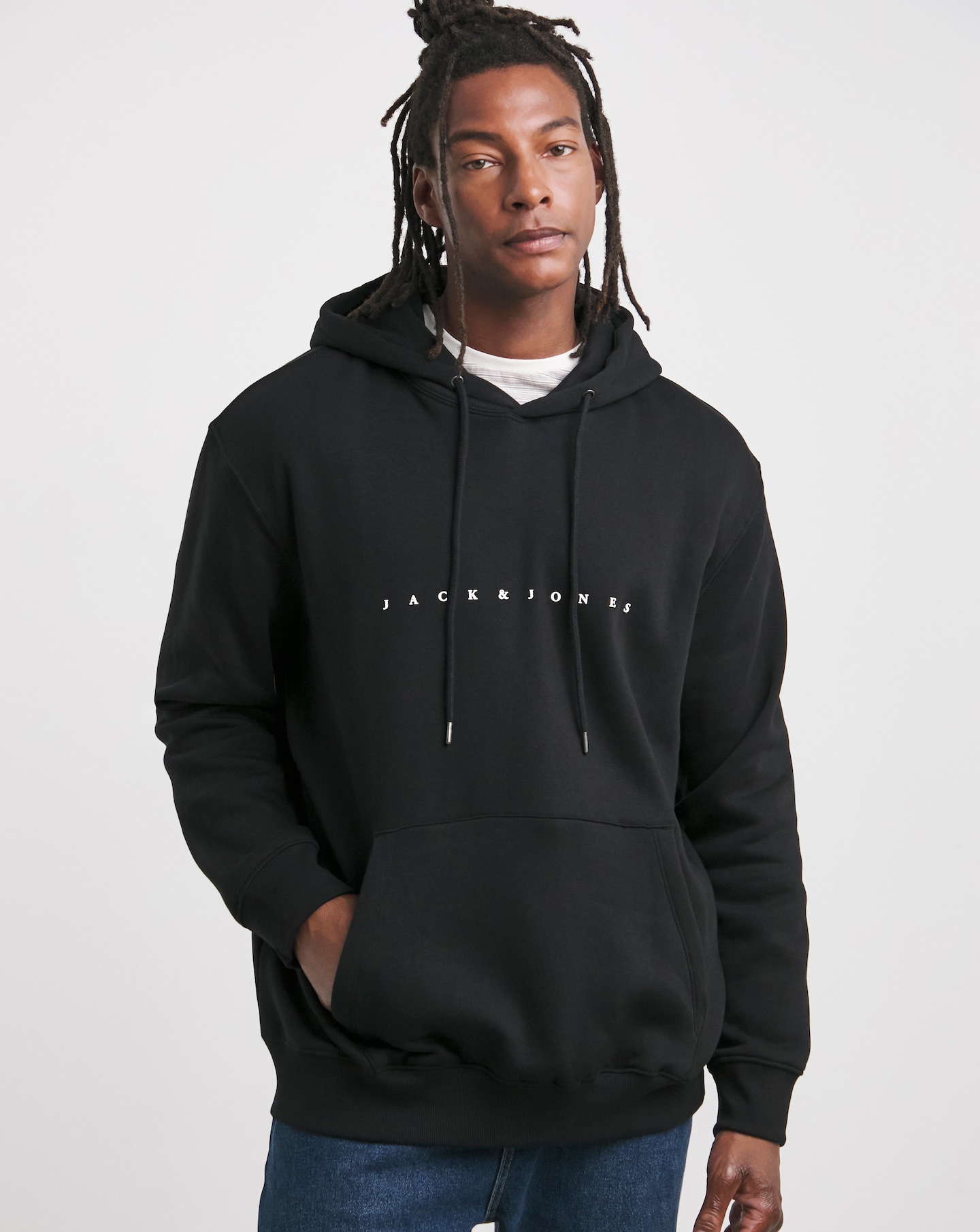 Jack & Jones Star Logo Hoodie - Black