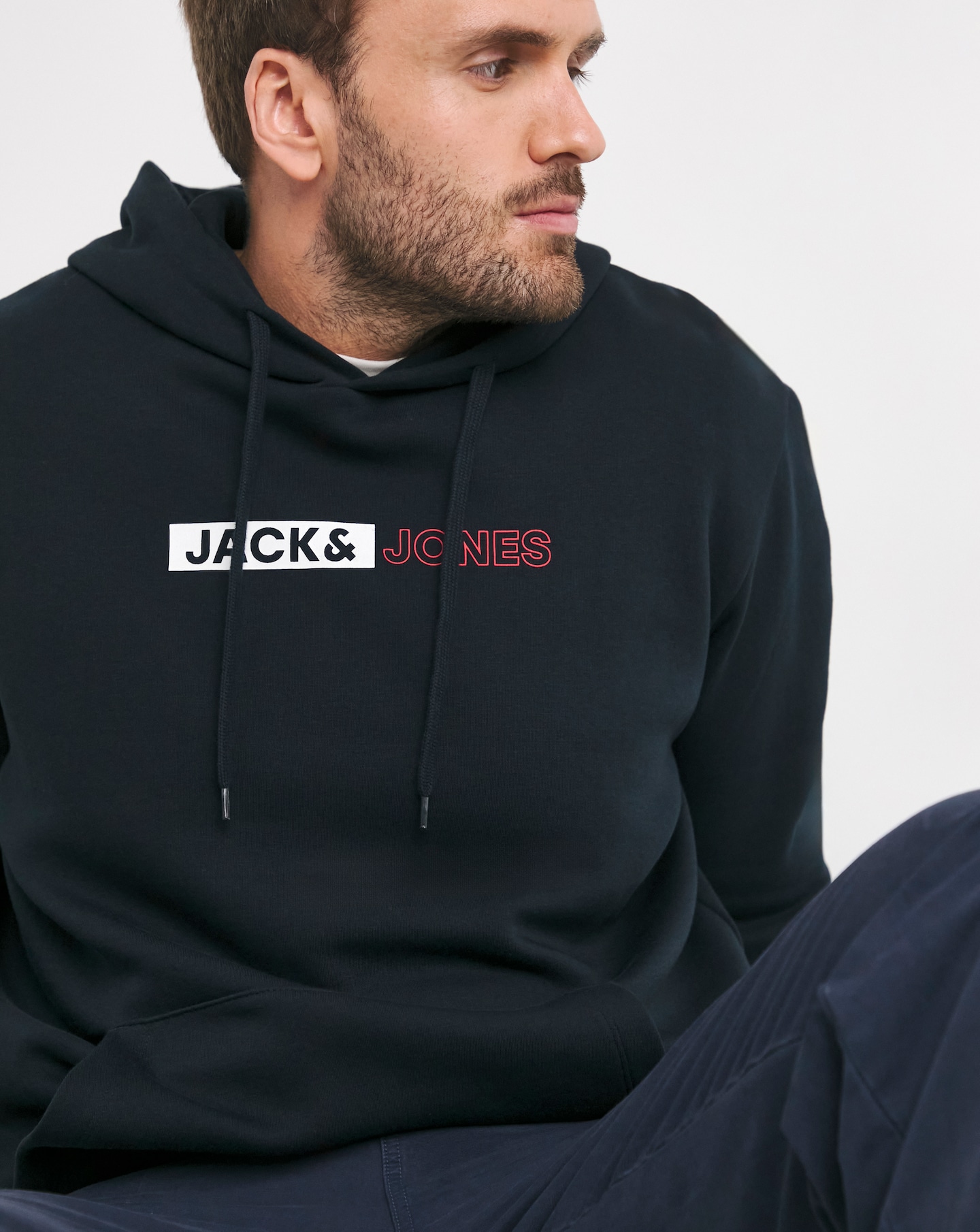 Jack & Jones Corp Logo Hoodie - Navy
