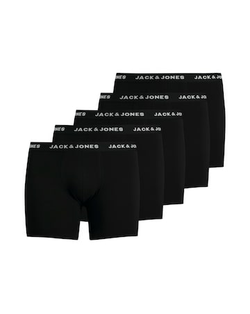 Jack & Jones Huey Boxers 5 Pack - Black