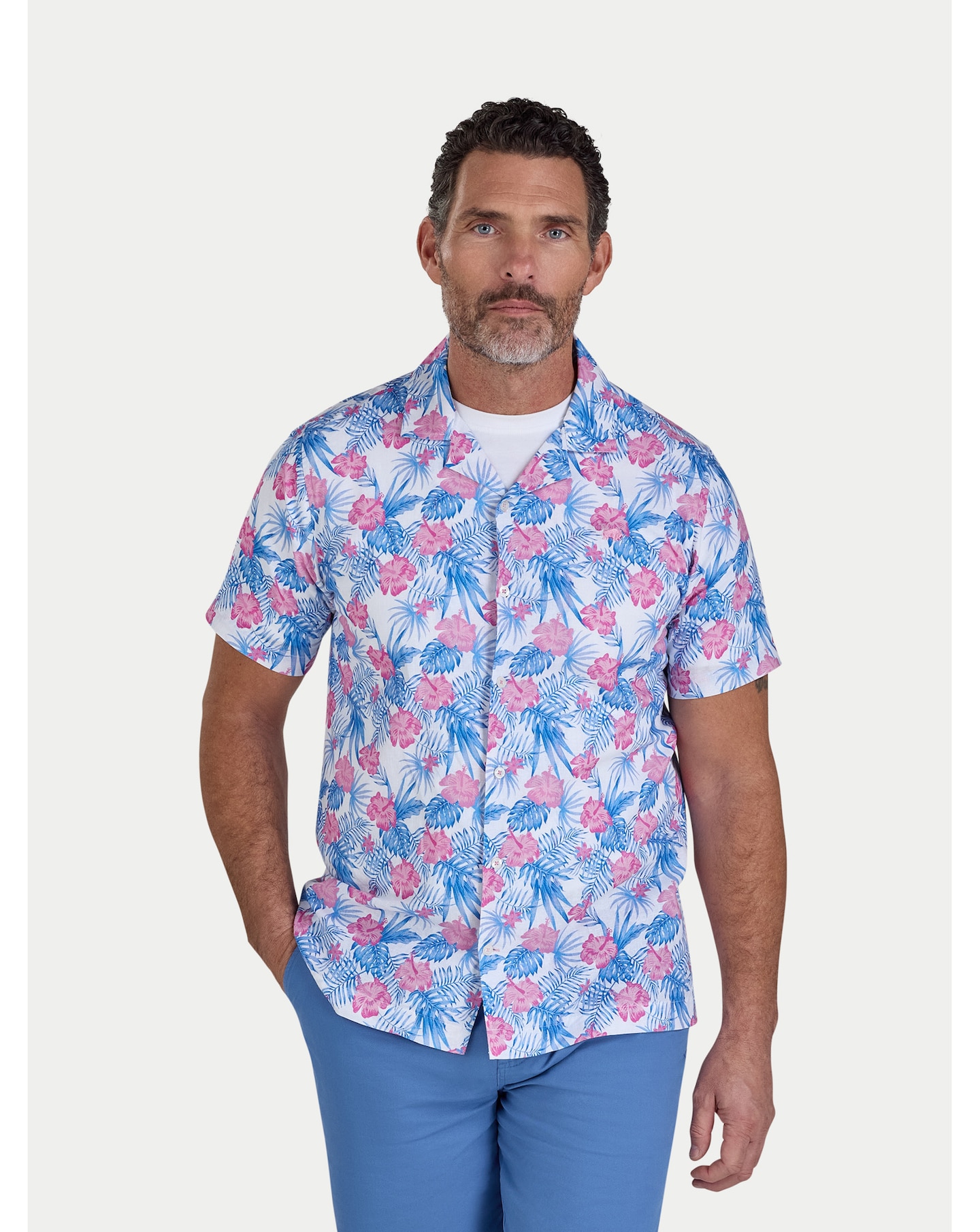 New In - Raging Bull Maldives Floral Linen Shirt