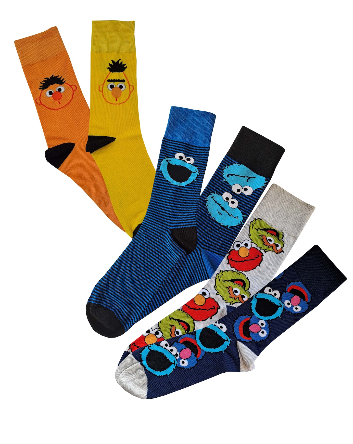 New In - Mens 6pk Sesame St Socks