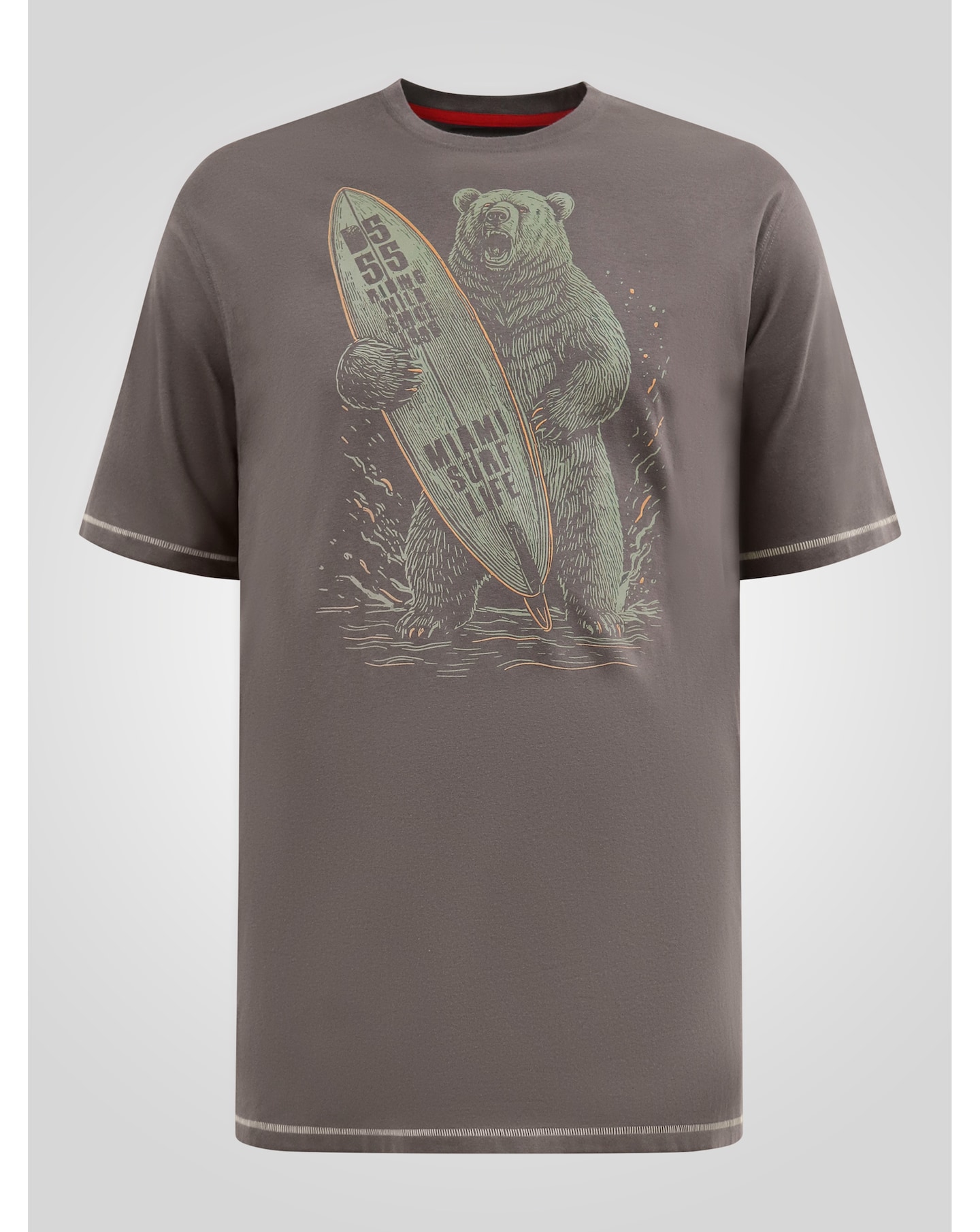 New In - D555 Austin Surfing Bear Printed T-shirt