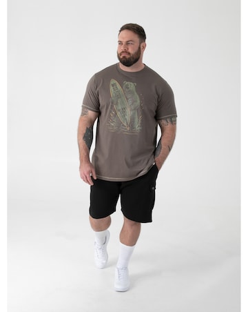 AUSTIN-D555 Surfing Bear Printed Crew Neck T-shirt