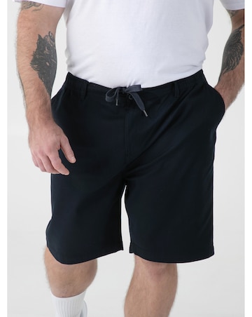 SPENCER 2-D555 Navy Full Elastic Waist Stretch Shorts With Drawcord