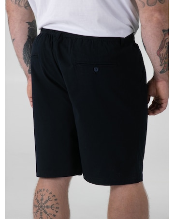SPENCER 2-D555 Navy Full Elastic Waist Stretch Shorts With Drawcord