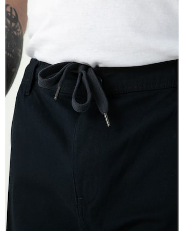 SPENCER 2-D555 Navy Full Elastic Waist Stretch Shorts With Drawcord