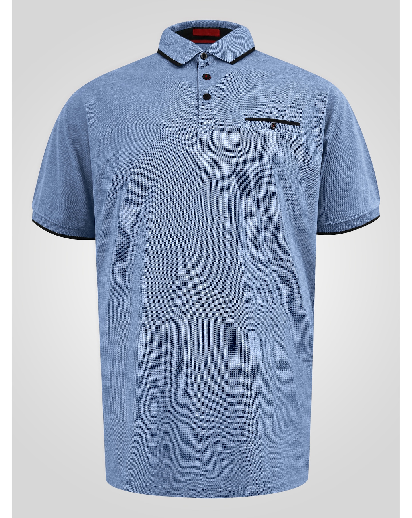New In - D555 Harvey Blue Jacquard Collar Polo